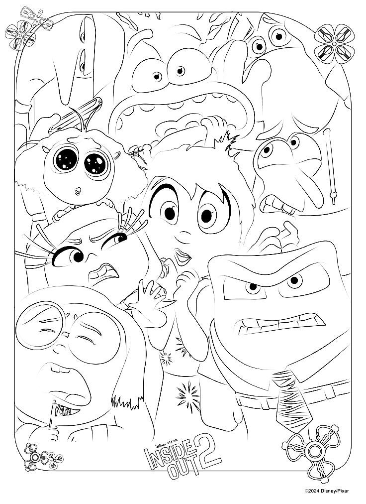 Inside Out 2  Coloring book- Mindsuplly